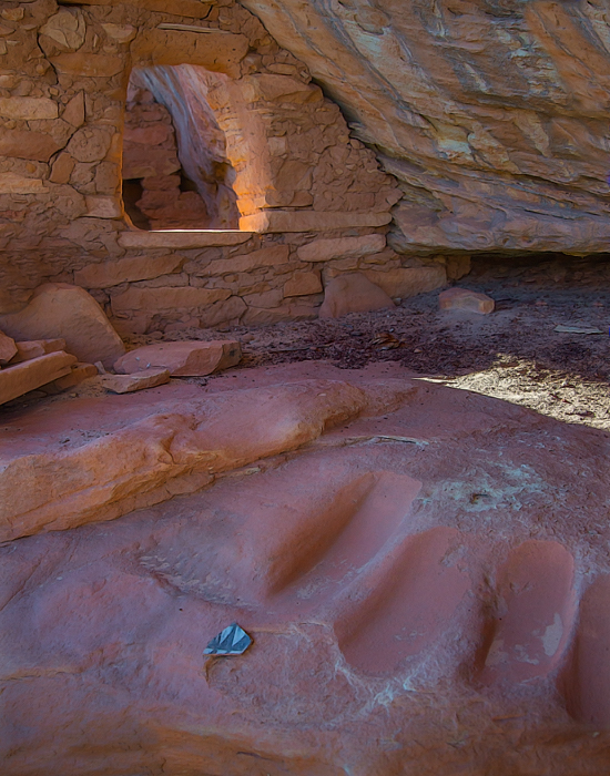 Anasazi granary & metate